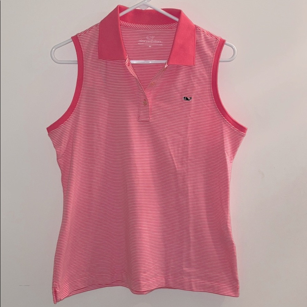 Vineyard Vines Edgarton Pink Sleeveless Golf Polo